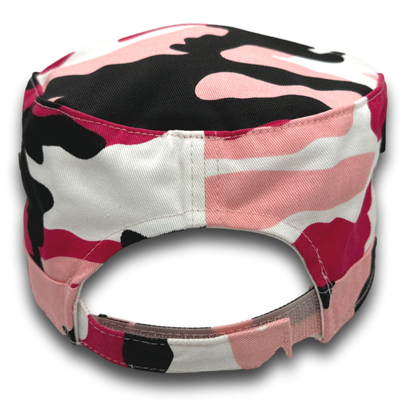 Pink Camo Cadet Hat Fatigue Basic Training Round Top GI Army Battle Dress Cap - Picture 3 of 6